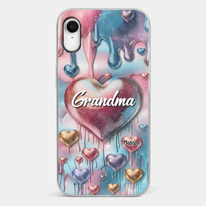 Forever In Grandmother's Heart - Family Personalized Custom 3D Inflated Effect Printed Clear Phone Case - Gift For Mom, Grandma