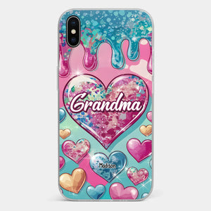 A Grandmother’s Heart Holds Forever Love - Family Personalized Custom 3D Inflated Effect Printed Clear Phone Case - Gift For Mom, Grandma