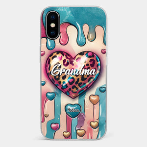 Her Love Is Infinite, Her Bond Unbreakable - Family Personalized Custom 3D Inflated Effect Printed Clear Phone Case - Gift For Mom, Grandma