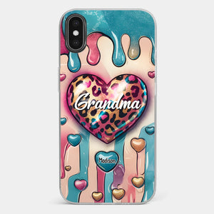 Her Love Is Infinite, Her Bond Unbreakable - Family Personalized Custom 3D Inflated Effect Printed Clear Phone Case - Gift For Mom, Grandma