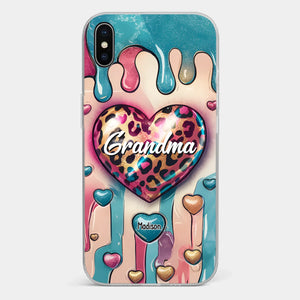 Her Love Is Infinite, Her Bond Unbreakable - Family Personalized Custom 3D Inflated Effect Printed Clear Phone Case - Gift For Mom, Grandma