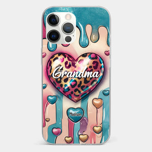 Her Love Is Infinite, Her Bond Unbreakable - Family Personalized Custom 3D Inflated Effect Printed Clear Phone Case - Gift For Mom, Grandma