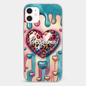 Her Love Is Infinite, Her Bond Unbreakable - Family Personalized Custom 3D Inflated Effect Printed Clear Phone Case - Gift For Mom, Grandma