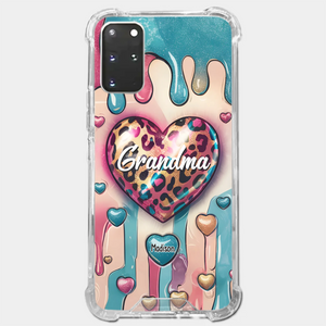 Her Love Is Infinite, Her Bond Unbreakable - Family Personalized Custom 3D Inflated Effect Printed Clear Phone Case - Gift For Mom, Grandma