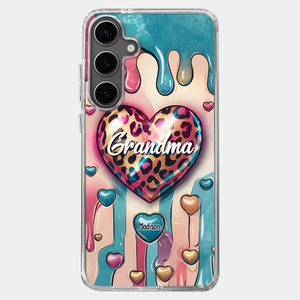 Her Love Is Infinite, Her Bond Unbreakable - Family Personalized Custom 3D Inflated Effect Printed Clear Phone Case - Gift For Mom, Grandma