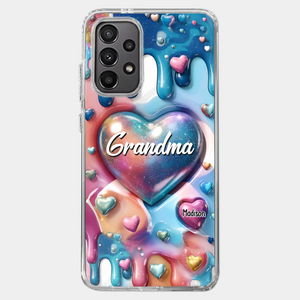 The Love For Grandkids Fills Your Heart Endlessly - Family Personalized Custom 3D Inflated Effect Printed Clear Phone Case - Gift For Mom, Grandma