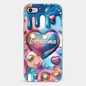 The Love For Grandkids Fills Your Heart Endlessly - Family Personalized Custom 3D Inflated Effect Printed Clear Phone Case - Gift For Mom, Grandma