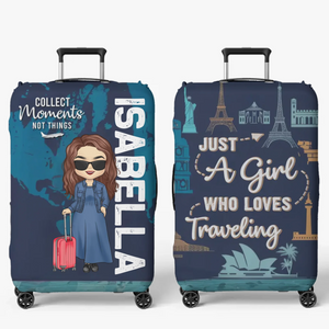 Journey To Where Your Heart Sings - Travel Personalized Custom Luggage Cover - Summer Vacation Gift, Gift For Adventure Travel Lovers