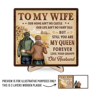 You Are My Home - Couple Personalized Custom 2-Layered Wooden Plaque With Stand - Gift For Husband Wife, Anniversary