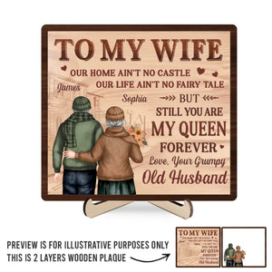 Forever My Always - Couple Personalized Custom 2-Layered Wooden Plaque With Stand - Gift For Husband Wife, Anniversary