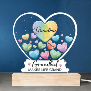 A Garden Of Love Grows In A Grandma's Heart - Family  Personalized Custom Shaped 3D LED Light - Gift For Grandma, Grandpa, Grandkid