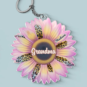 Grandma's Garden Is A Place Where Love Grows Wild - Family Personalized Custom Shaped Acrylic Keychain - Gift For Mom, Grandma