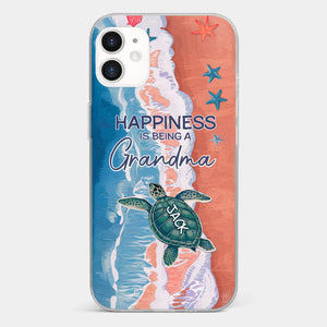 Happiness Is Being A Grandma - Family Personalized Custom 3D Inflated Effect Printed Clear Phone Case - Gift For Mom, Grandma