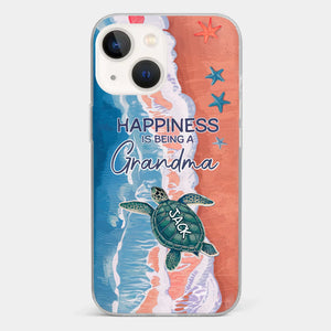 Happiness Is Being A Grandma - Family Personalized Custom 3D Inflated Effect Printed Clear Phone Case - Gift For Mom, Grandma