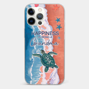 Happiness Is Being A Grandma - Family Personalized Custom 3D Inflated Effect Printed Clear Phone Case - Gift For Mom, Grandma