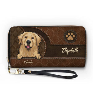 Pets Bring Us Closer - Dog & Cat Personalized Custom Leather Long Wallet - Gift For Pet Owners, Pet Lovers