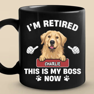 Dogs Have Owners, Cats Have Staff - Dog & Cat Personalized Custom Black Mug - Appreciation, Retirement Gift For Coworkers, Work Friends, Colleagues, Pet Owners, Pet Lovers