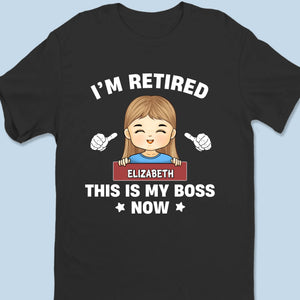 Tiny Boss, Big Job - Family Personalized Custom Unisex T-shirt, Premium T-shirt, Hoodie - Appreciation, Retirement Gift For Coworkers, Work Friends, Couple, Family Members