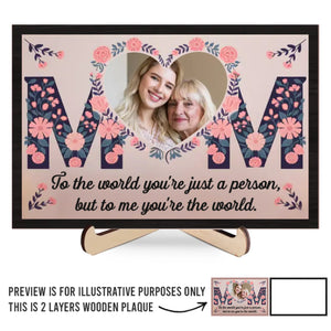 Custom Photo My First Home, My Forever Love - Family Personalized Custom 2-Layered Wooden Plaque With Stand - Gift For Mom, Daughter