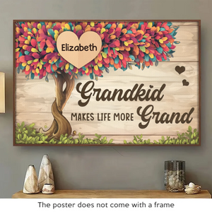 Grandkids Complete Your Heart - Family Personalized Custom Horizontal Poster - Gift For Grandma, Grandpa, Grandkid