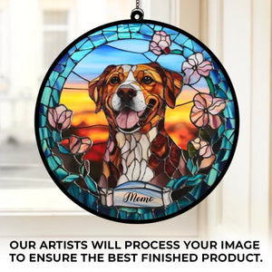 Custom Photo A Loyal Companion, Forever Missed - Memorial Personalized Window Hanging Suncatcher Ornament - Sympathy Gift For Pet Owners, Pet Lovers