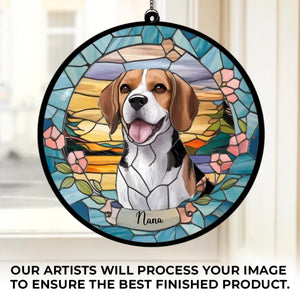 Custom Photo Your Spirit Will Always Be With Me - Memorial Personalized Window Hanging Suncatcher Ornament - Sympathy Gift For Pet Owners, Pet Lovers