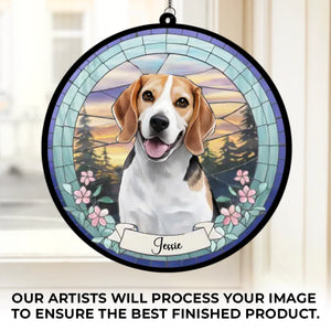 Custom Photo My Life Is Richer Because You - Memorial Personalized Window Hanging Suncatcher Ornament - Sympathy Gift For Pet Owners, Pet Lovers