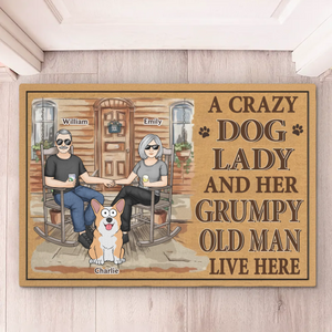 A Cozy Home For A Lovely Lady And A Grumpy Man - Couple Personalized Custom Home Decor Decorative Mat - House Warming Gift For Husband Wife, Anniversary, Pet Owners, Pet Lovers