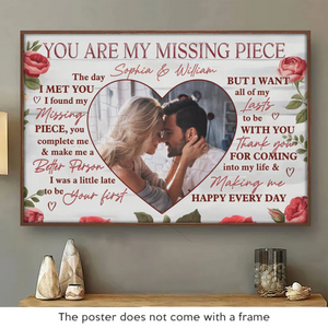 Custom Photo Together, We Are One - Couple Personalized Custom Horizontal Poster - Gift For Husband Wife, Anniversary