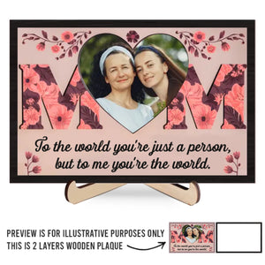 Custom Photo The Bond We Share Is My Greatest Gift - Family Personalized Custom 2-Layered Wooden Plaque With Stand - Gift For Mom, Daughter