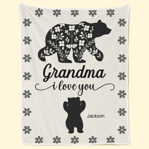 Grandma Fill Our Hearts With Love - Family Personalized Custom Blanket - Gift For Mom, Grandma