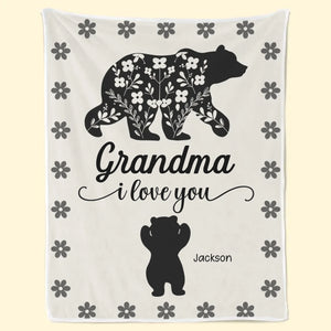 Grandma Fill Our Hearts With Love - Family Personalized Custom Blanket - Gift For Mom, Grandma