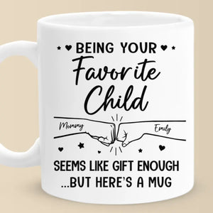 Fist Bumping Our Way Through Life, Together - Family Personalized Custom Mug - Gift For Mom, Daughter, Son