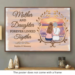 A Sweet Reminder Of The Love Between Mom And Daughter - Family Personalized Custom Horizontal Poster - Gift For Mom, Daughter