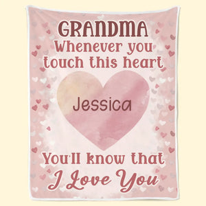 Grandma’s Love Is Forever In My Heart - Family Personalized Custom Blanket - Gift For Mom, Grandma