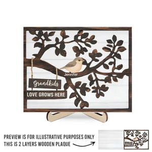 The Heart Of Our Family - Family Personalized Custom 2-Layered Wooden Plaque With Stand - Gift For Mom, Grandma