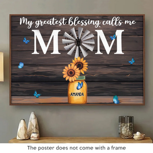 You Make My World Brighter - Family Personalized Custom Horizontal Poster - Mother's Day, Gift For Mom, Grandma