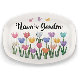 Grandma’s Love Helps Kids Bloom - Family Personalized Custom Platter - Gift For Mom, Grandma