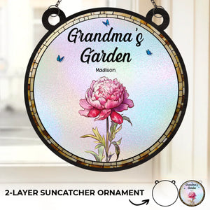 A Grandma’s Love Makes Life Sweeter - Family Personalized Window Hanging Suncatcher - Gift For Mom, Grandma