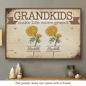 Made Grand By My Grandkids - Family Personalized Custom Horizontal Poster - Gift For Mom, Grandma