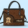 Love Is A Wet Nose And A Wagging Tail - Dog & Cat Personalized Custom Leather Handbag - Gift For Pet Owners, Pet Lovers