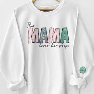 This Mama’s Love is Eggstra Special - Family Personalized Custom Unisex Sweatshirt, Hoodie With Design On Sleeve - Easter Gift For Mom, Grandma