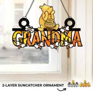 The Love Between A Grandma And Grandchild Is Forever - Family Personalized Window Hanging Suncatcher Ornament - Mother's Day, Gift For Mom, Grandma