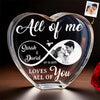 Custom Photo God Knew My Heart Needed You - Couple Custom Engraved 3D Crystal Heart Shaped - Gift For Husband Wife, Anniversary