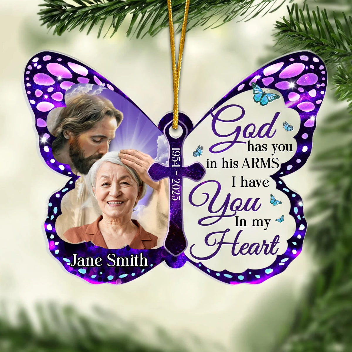 Custom Photo Acrylic Ornament - Personalized Christmas Memorial Sympathy Gifts For Loss Of Mom, Dad - I Have You In My Heart Forever