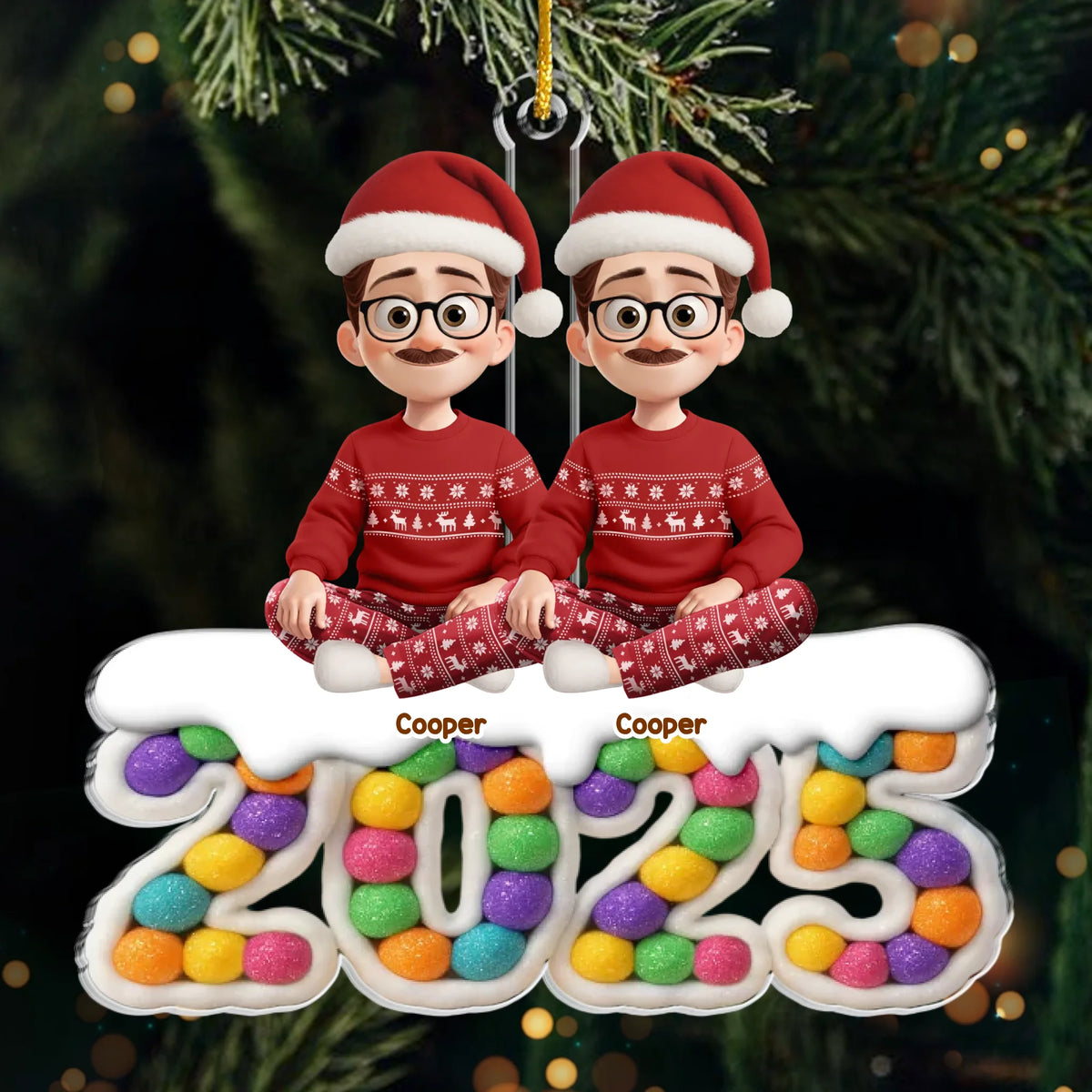 Custom Acrylic Ornament - Personalized Christmas Birthday Gifts For Family, Dog Cat Lovers - Love Gathers Here